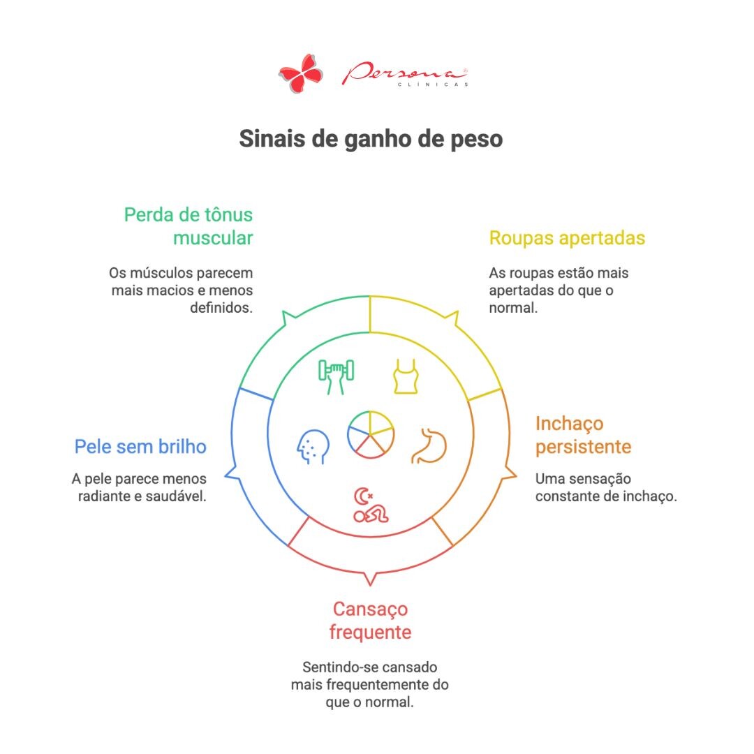 Sinais comuns de ganho de peso nas férias.